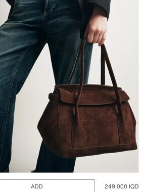 ZARA SPLIT LEATHER CITY BAG